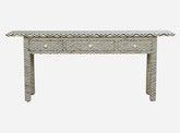 Bone Inlay 3 Drawer Long Edges Console Chevron 2